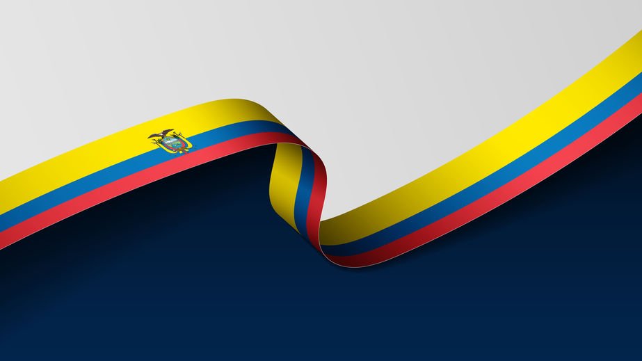 Ecuador ribbon flag background.
