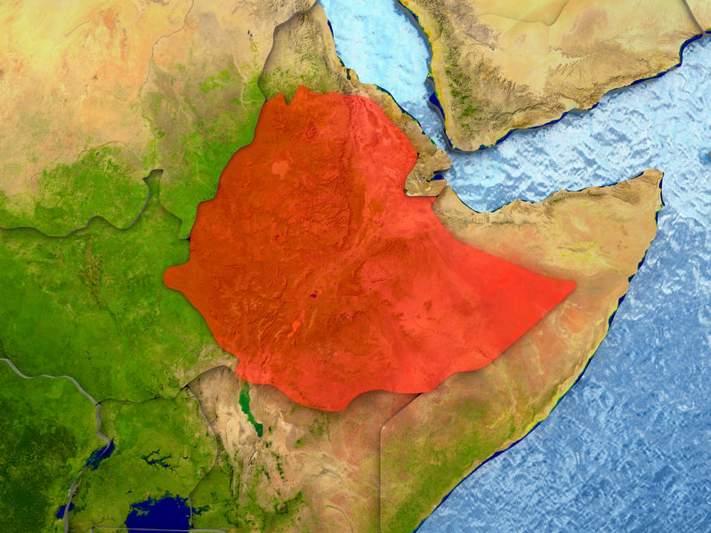 Ethiopia in red