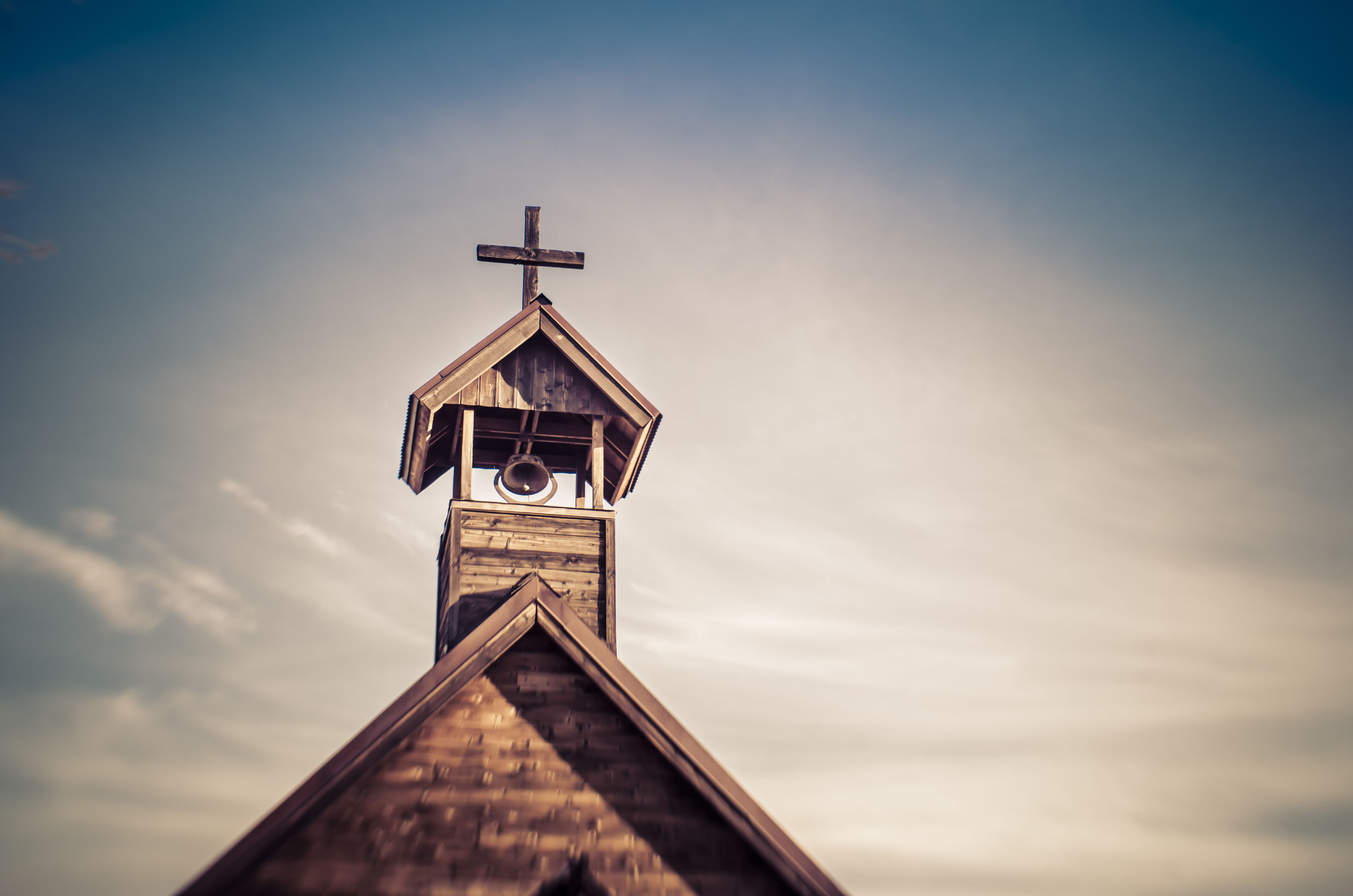 26023050 old church steeple with bell sky background add copy