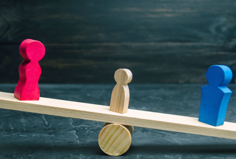 deprivation of parental rights. concept of custody of a child. legal divorce. hammer of a judge. family court, law. parents stand on scales. trial
