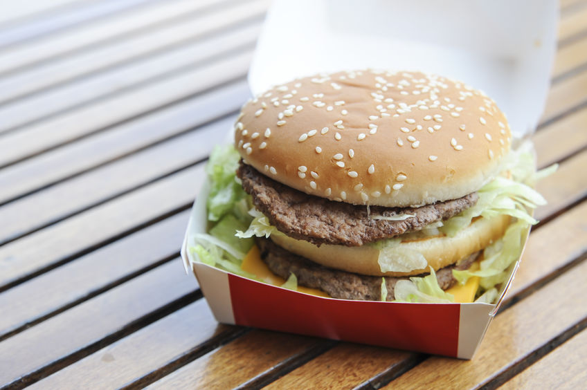 Hamburger on table wood Hamburger on table wood