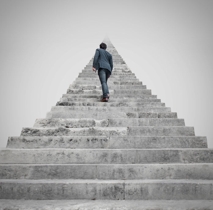man facing to a challenge