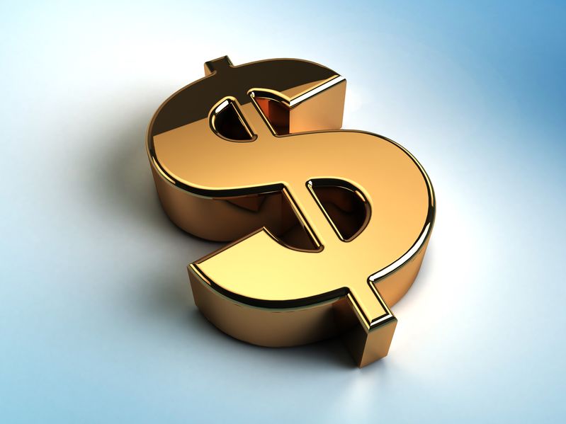 18953887 3d illustration of golden dollar sign over blue background