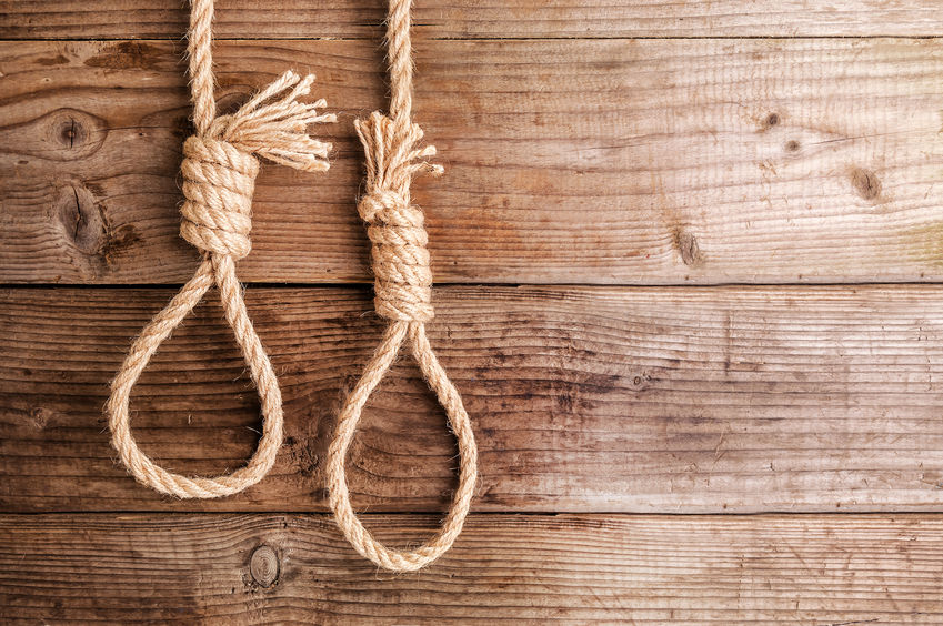 two ropes knotted in noose
