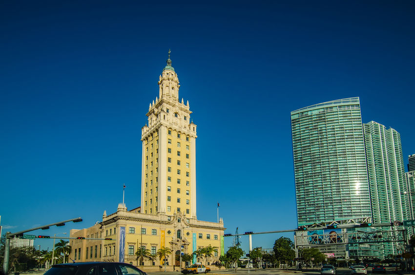 miami florida city skyline and streets