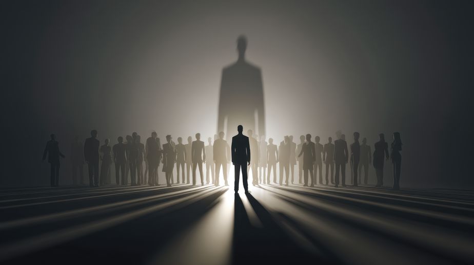 Shadowy Figures Representing Fear and Isolation in a Dark Environment with a Dominating Presence and Mysterious Atmosphere Evoking Intrigue and Suspense