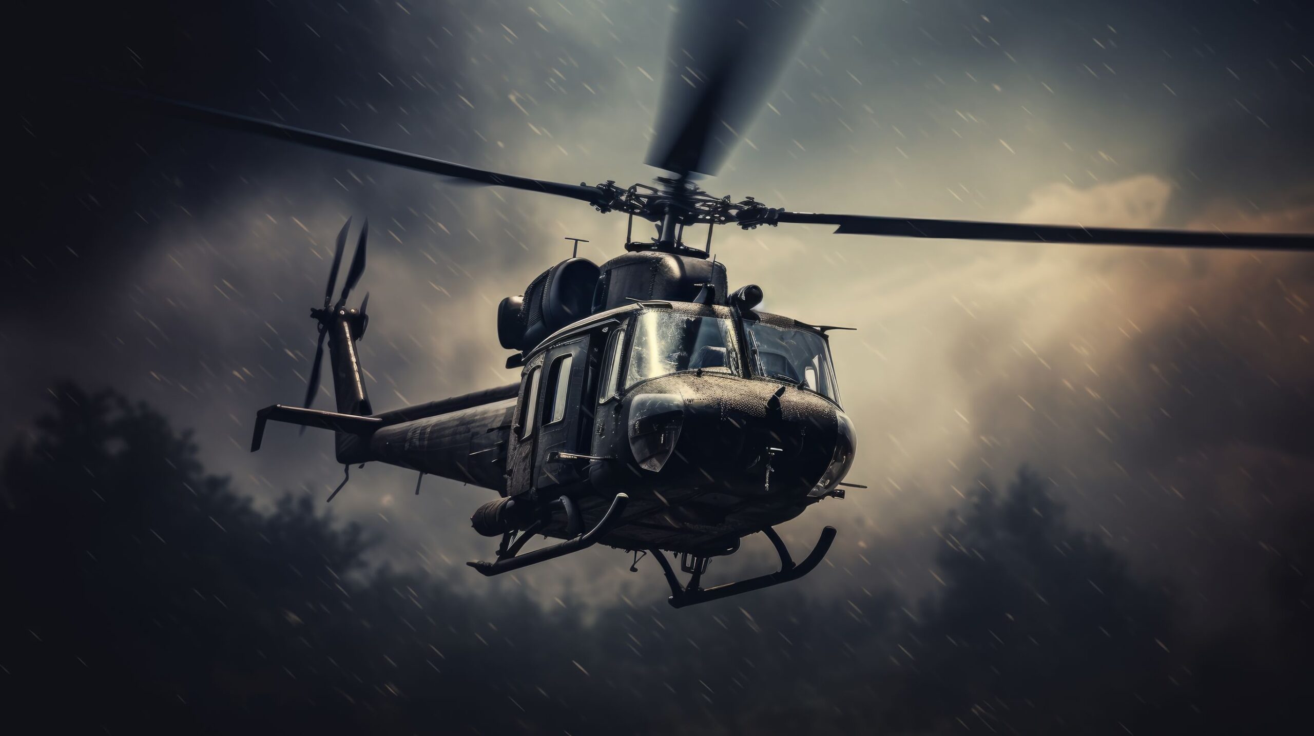 Military helicopter. Generative AI